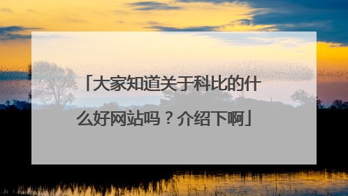 大家知道关于科比的什么好网站吗？介绍下啊