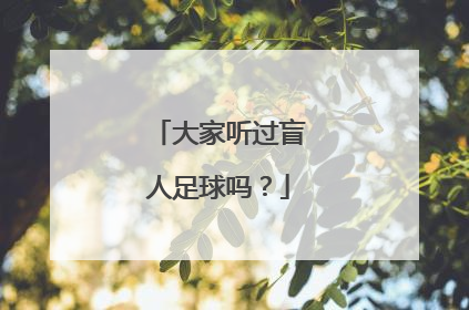 大家听过盲人足球吗？