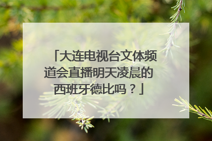 大连电视台文体频道会直播明天凌晨的西班牙德比吗？