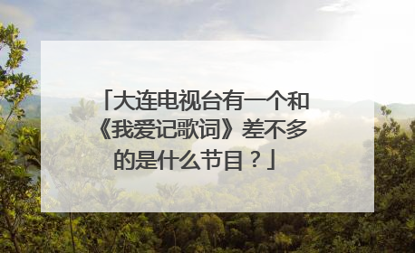 大连电视台有一个和《我爱记歌词》差不多的是什么节目？