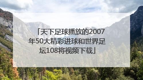 天下足球播放的2007年50大精彩进球和世界足坛108将视频下载