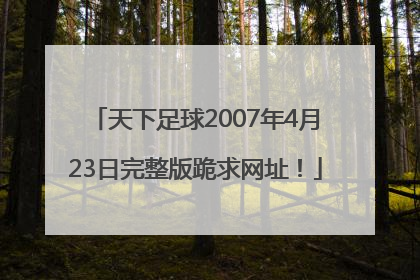 天下足球2007年4月23日完整版跪求网址！