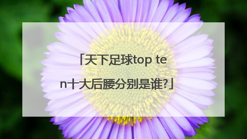 天下足球top ten十大后腰分别是谁?