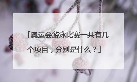 奥运会游泳比赛一共有几个项目，分别是什么？