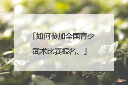 如何参加全国青少武术比赛报名、