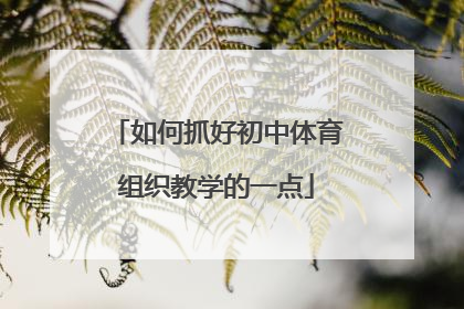 如何抓好初中体育组织教学的一点