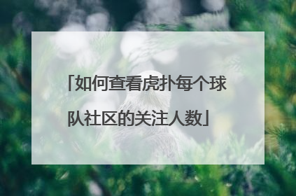 如何查看虎扑每个球队社区的关注人数