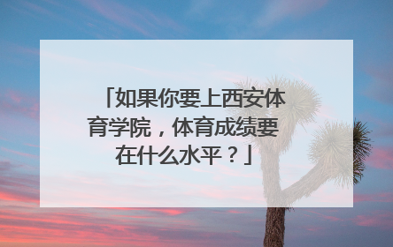 如果你要上西安体育学院，体育成绩要在什么水平？