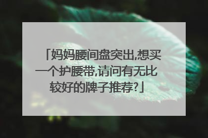 妈妈腰间盘突出,想买一个护腰带,请问有无比较好的牌子推荐?