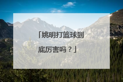 姚明打篮球到底厉害吗？