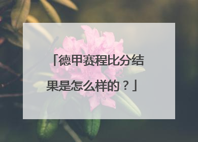 德甲赛程比分结果是怎么样的？