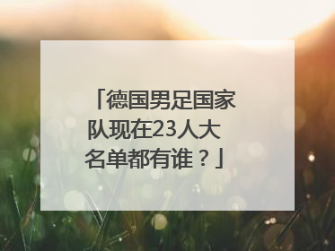 德国男足国家队现在23人大名单都有谁？