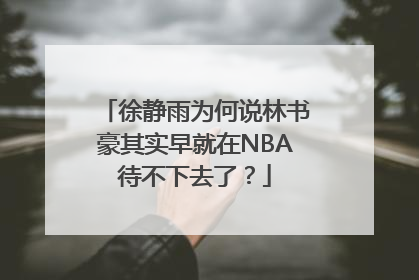 徐静雨为何说林书豪其实早就在NBA待不下去了？