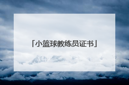 「小篮球教练员证书」小篮球高级教练员