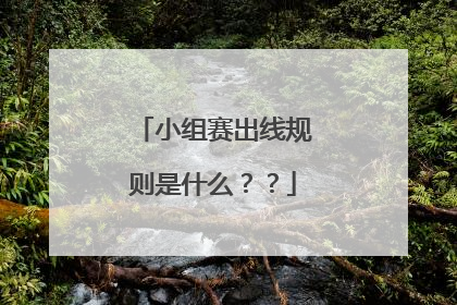 小组赛出线规则是什么？？