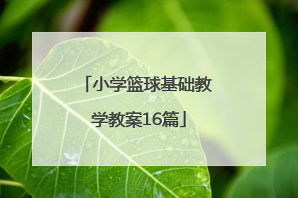 「小学篮球基础教学教案16篇」篮球基础教学教案详案