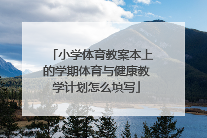 小学体育教案本上的学期体育与健康教学计划怎么填写