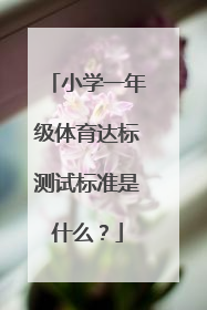 小学一年级体育达标测试标准是什么？