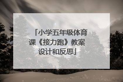 小学五年级体育课《接力跑》教案设计和反思