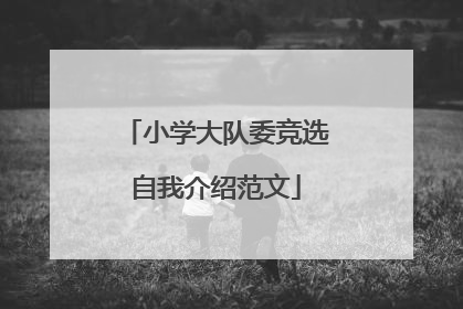 小学大队委竞选自我介绍范文