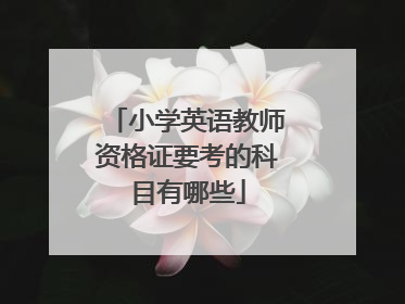 小学英语教师资格证要考的科目有哪些