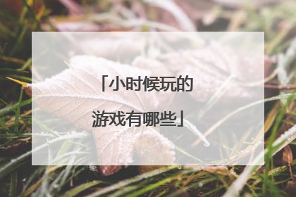 小时候玩的游戏有哪些