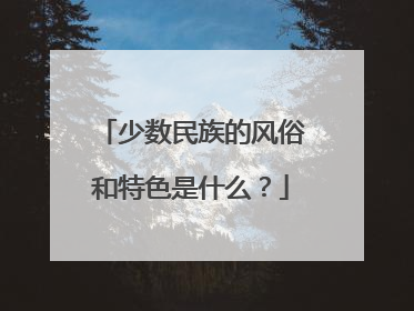 少数民族的风俗和特色是什么？