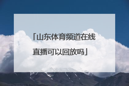 山东体育频道在线直播可以回放吗