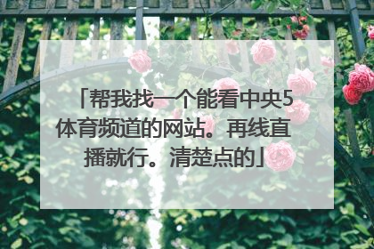 帮我找一个能看中央5体育频道的网站。再线直播就行。清楚点的