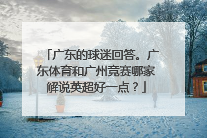 广东的球迷回答。广东体育和广州竞赛哪家解说英超好一点？