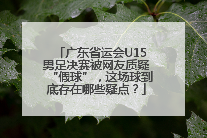 广东省运会U15男足决赛被网友质疑“假球”，这场球到底存在哪些疑点？