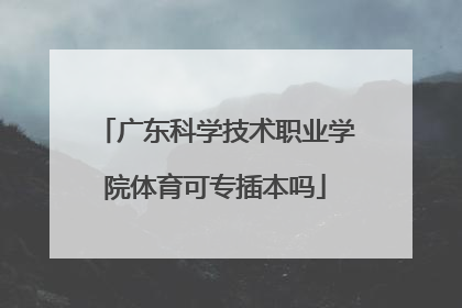 广东科学技术职业学院体育可专插本吗