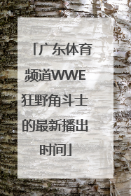 广东体育频道WWE狂野角斗士的最新播出时间