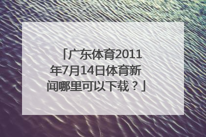 广东体育2011年7月14日体育新闻哪里可以下载？