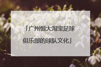 广州恒大淘宝足球俱乐部的球队文化