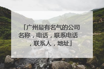 广州最有名气的公司名称，电话，联系电话，联系人，地址