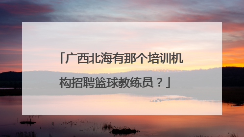 广西北海有那个培训机构招聘篮球教练员？