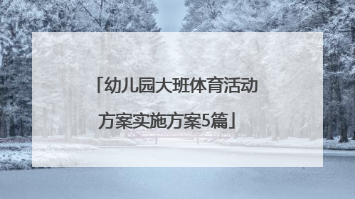 幼儿园大班体育活动方案实施方案5篇