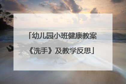 幼儿园小班健康教案《洗手》及教学反思