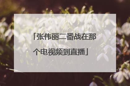 张伟丽二番战在那个电视频到直播