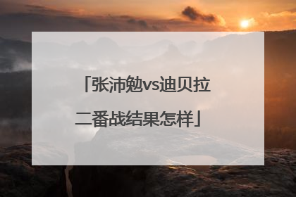 张沛勉vs迪贝拉二番战结果怎样