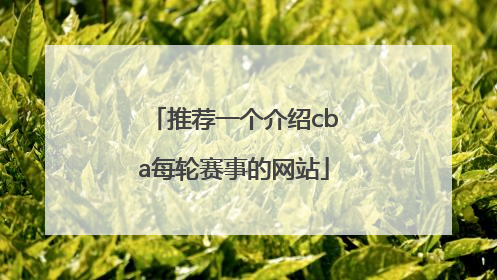 推荐一个介绍cba每轮赛事的网站