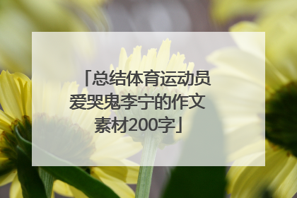 总结体育运动员爱哭鬼李宁的作文素材200字