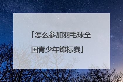 怎么参加羽毛球全国青少年锦标赛