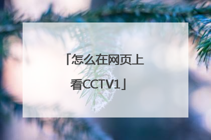 怎么在网页上看CCTV1