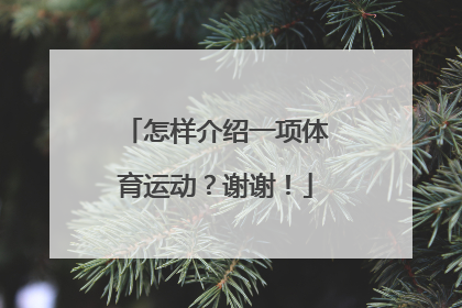 怎样介绍一项体育运动？谢谢！