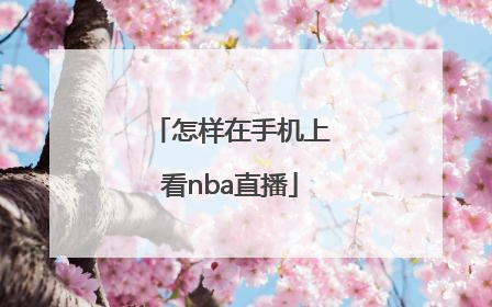 怎样在手机上看nba直播