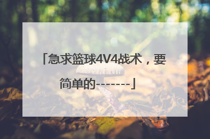 急求篮球4V4战术，要简单的-------