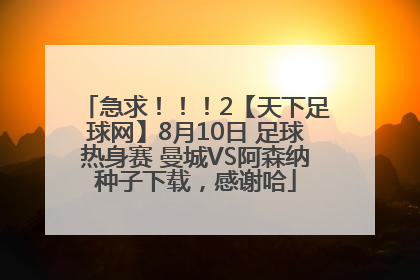 急求！！！2【天下足球网】8月10日 足球热身赛 曼城VS阿森纳种子下载，感谢哈