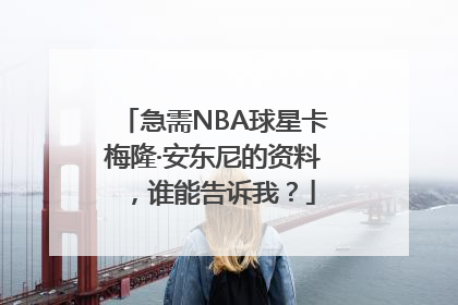 急需NBA球星卡梅隆·安东尼的资料，谁能告诉我？